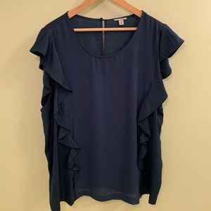 Halogen Ruffle Blouse (size XL)